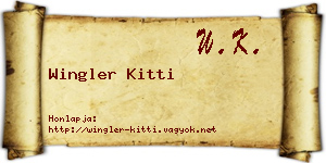 Wingler Kitti névjegykártya